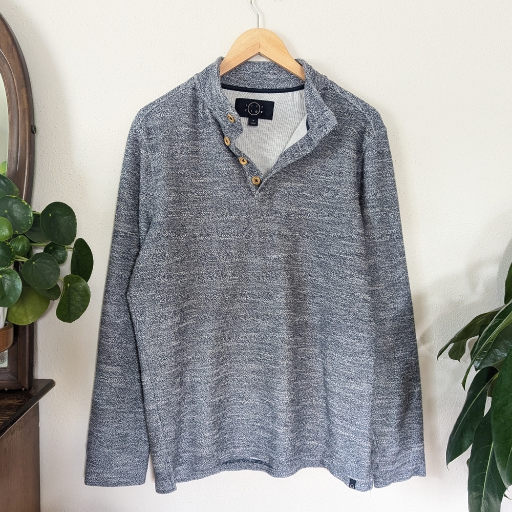Even Tide | Textured Quarter Button Sweater